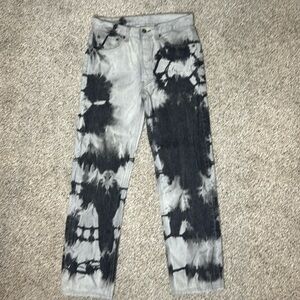 Levi’s 501 Gray & Black Tie Dye Button Fly Denim